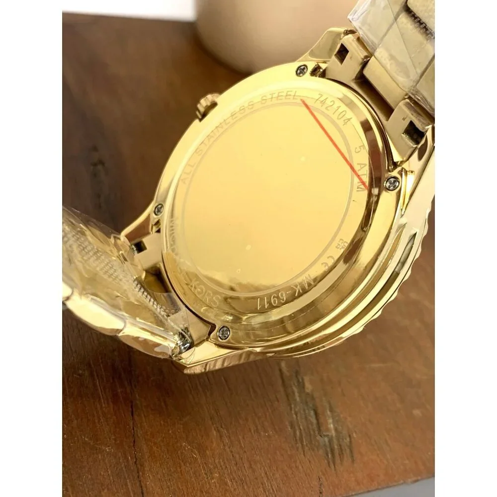Michael Kors Women's Watch MK6911 Runway Quartz Crystals Gold Tone Steel 40mm